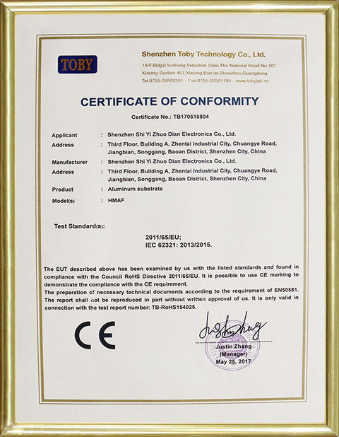 China Shenzhen Yizhuo Electronics Co., Ltd Certificações